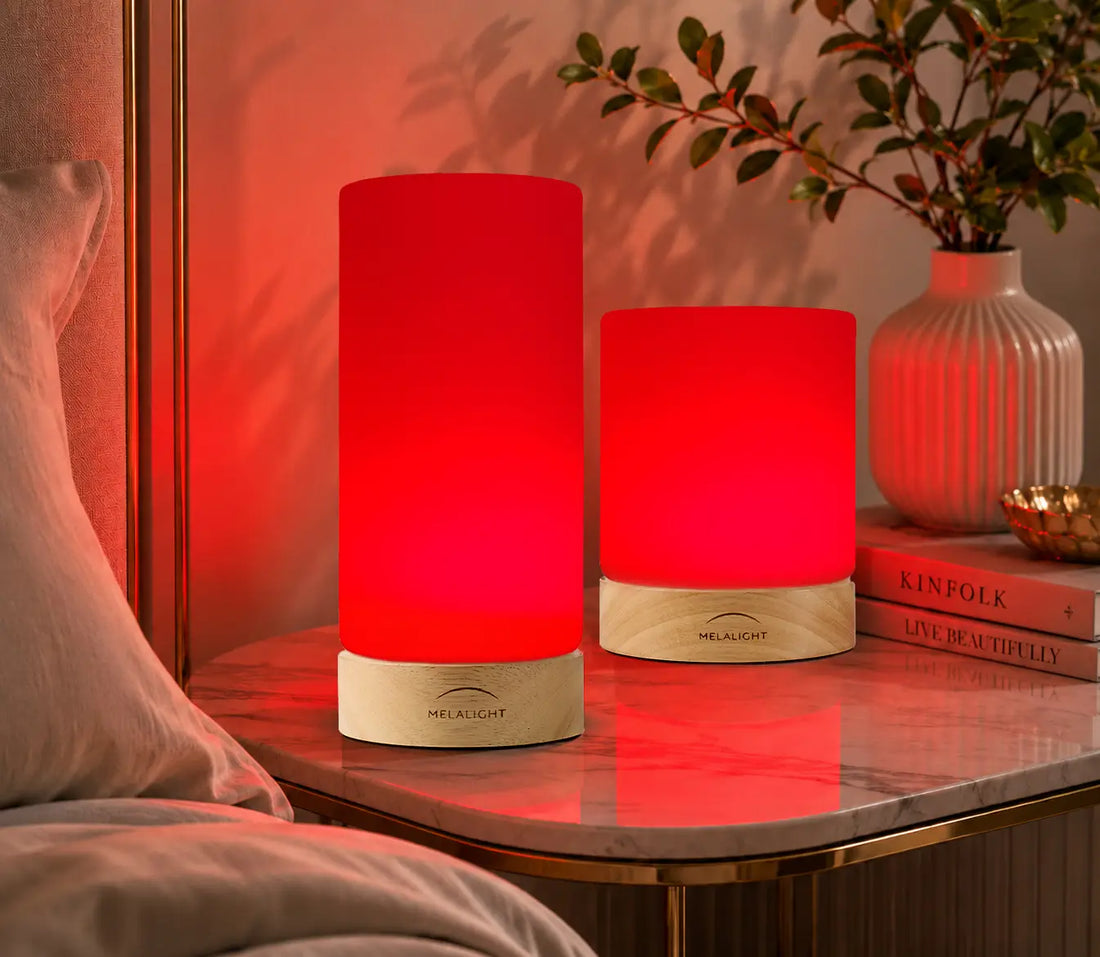 MELALIGHT red light lamp creating a calming evening environment