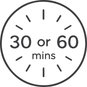 30 & 60 Minute Timer Option